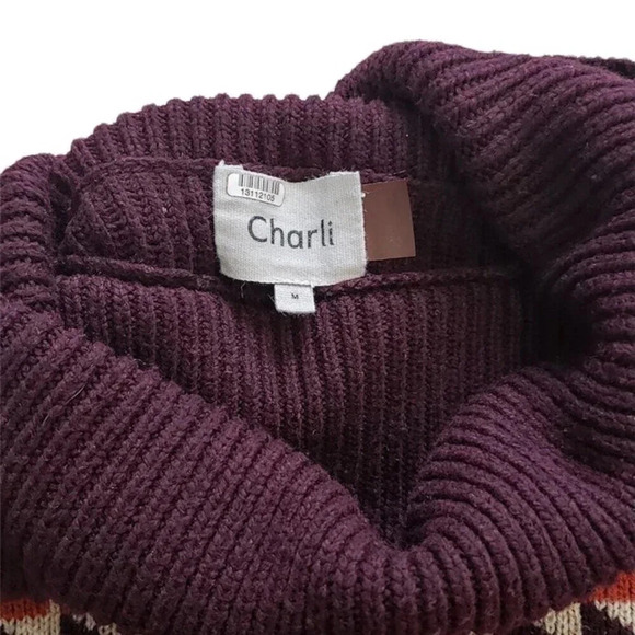 Charli Burgundy Cowl Neck Lisa Sweater M - Picture 4 of 5